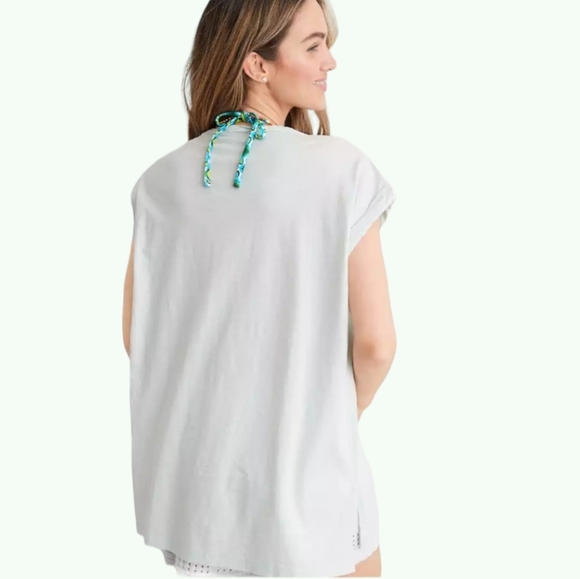 NWT AERIE Aqua Green Henley Top Sz Lg - Picture 3 of 5